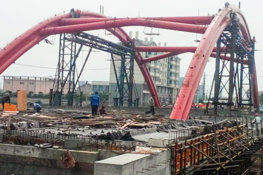 Tashan Road Bridge krydser Xinlai-floden, Laian County, Anhui-provinsen
