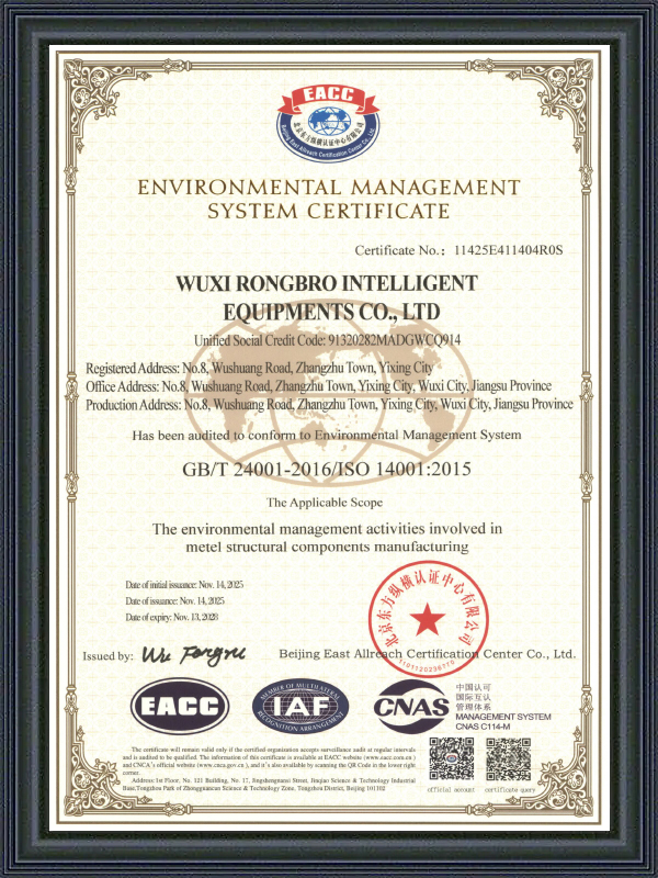 Certifikat for miljøledelsessystem